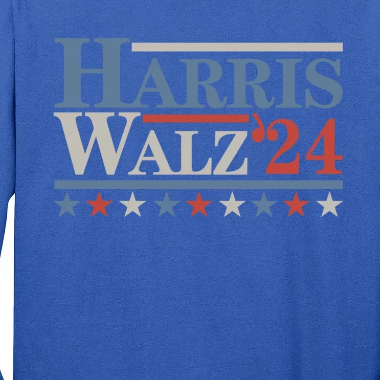 Kamala Harris Tim Walz Waltz Gift Harris Walz Waltz 2024 Gift Tall Long Sleeve T-Shirt