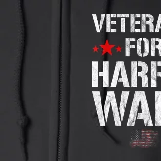 Kamala Harris Tim Walz Veteran Usa Veterans For Harris 2024 Gift Full Zip Hoodie