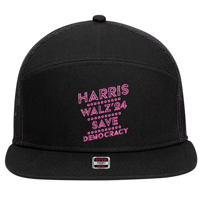 Kamala Harris Tim Walz2024 Election 7 Panel Mesh Trucker Snapback Hat