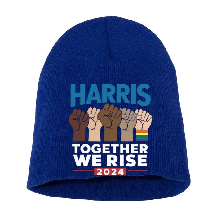 Kamala Harris Together We Rise Equality Usa Election 2024 Gift Short Acrylic Beanie