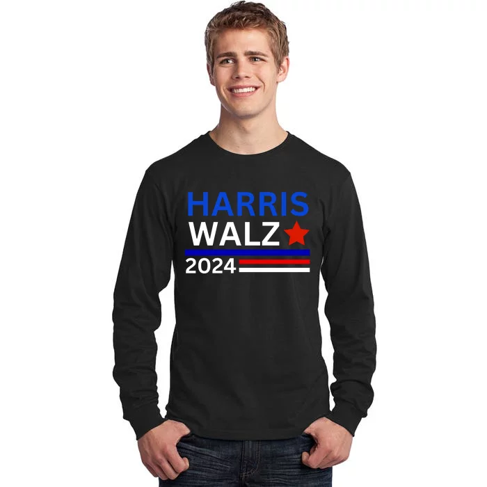 Kamala Harris Tim Walz Waltz 2024 Election Democrat Usa 2024 Tall Long Sleeve T-Shirt