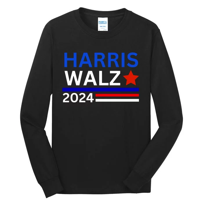 Kamala Harris Tim Walz Waltz 2024 Election Democrat Usa 2024 Tall Long Sleeve T-Shirt