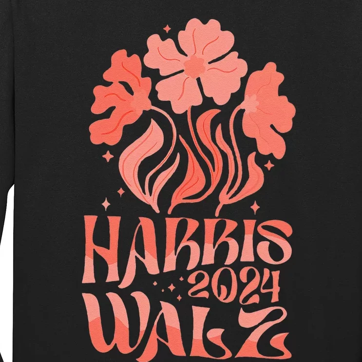 Kamala Harris Tim Walz 2024 Boho Aesthetic Harris Waltz 2024 Long Sleeve Shirt