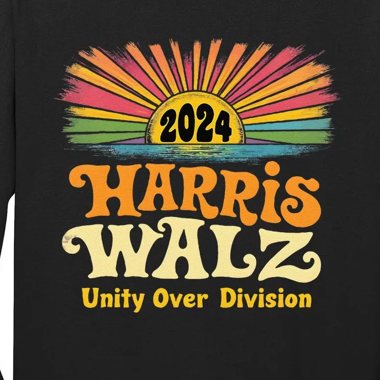 Kamala Harris Tim Walz 2024 Harris Walz Unity Over Division Tall Long Sleeve T-Shirt