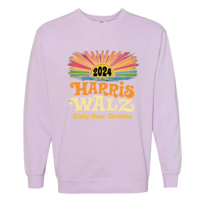 Kamala Harris Tim Walz 2024 Harris Walz Unity Over Division Garment-Dyed Sweatshirt