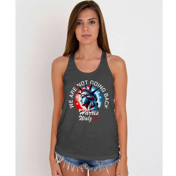 Kamala Harris Tim Walz Waltz For President Patriotic Kamala Women's Knotted Racerback Tank