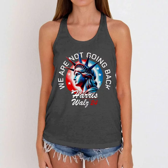 Kamala Harris Tim Walz Waltz For President Patriotic Kamala Women's Knotted Racerback Tank