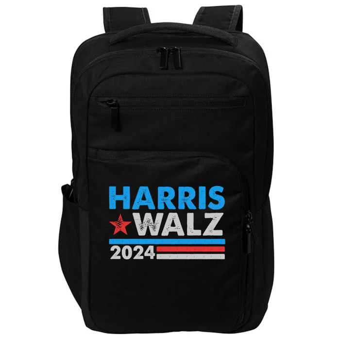 Kamala Harris Tim Walz 2024 Election Distressed Impact Tech Backpack