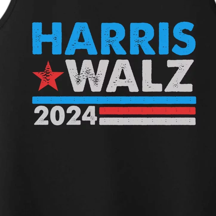 Kamala Harris Tim Walz 2024 Election Distressed Performance Tank