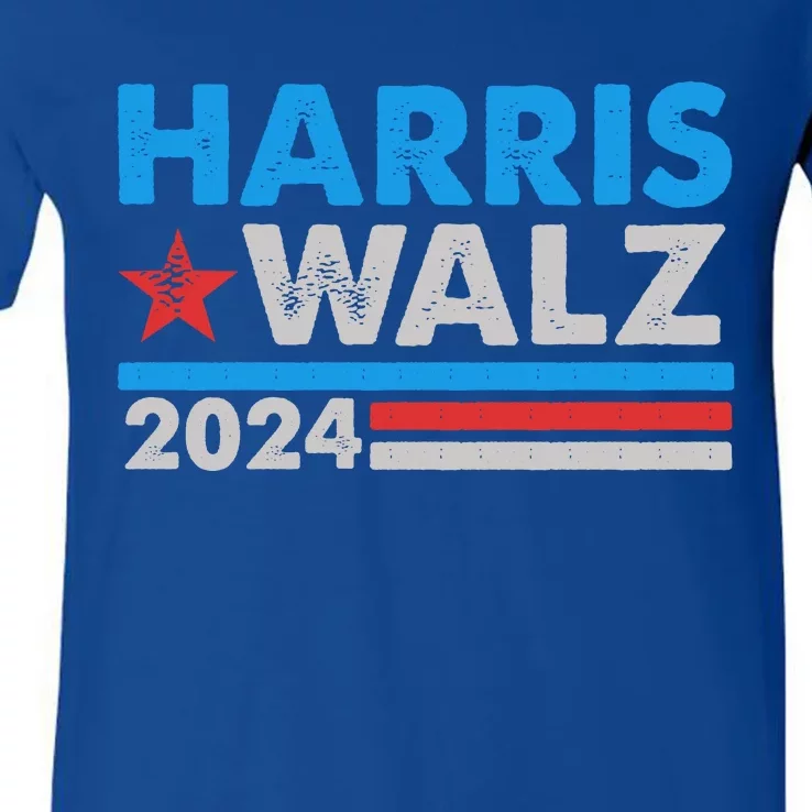 Kamala Harris Tim Walz 2024 Election Distressed V-Neck T-Shirt