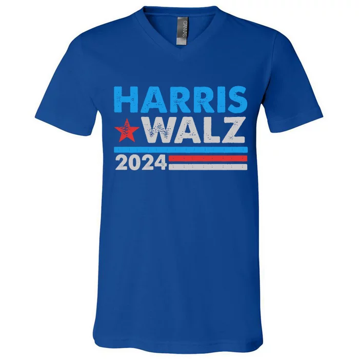 Kamala Harris Tim Walz 2024 Election Distressed V-Neck T-Shirt