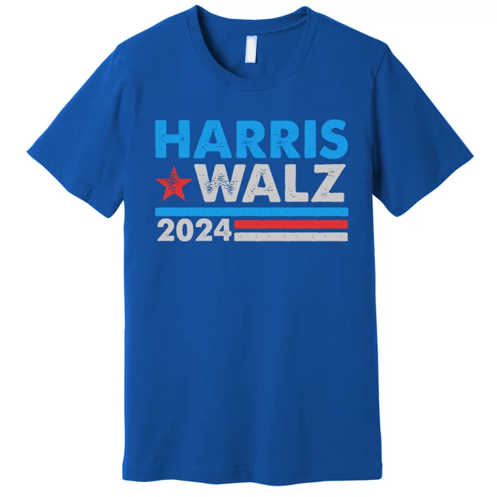 Kamala Harris Tim Walz 2024 Election Distressed Premium T-Shirt