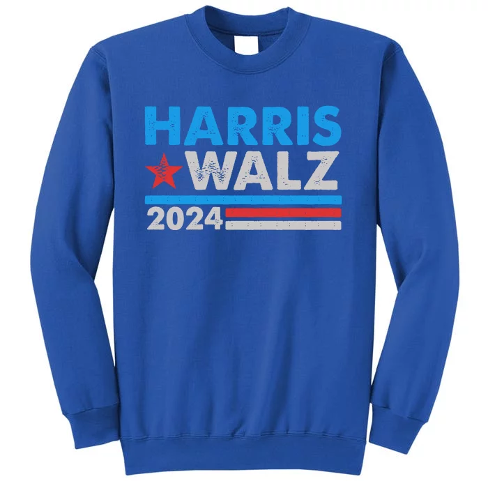 Kamala Harris Tim Walz 2024 Election Distressed Tall Sweatshirt