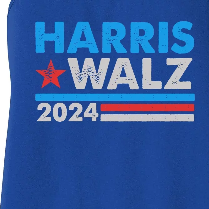 Kamala Harris Tim Walz 2024 Election Distressed Women's Racerback Tank