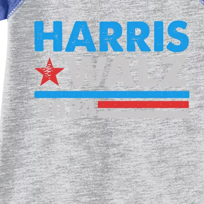 Kamala Harris Tim Walz 2024 Election Distressed Infant Baby Jersey Bodysuit