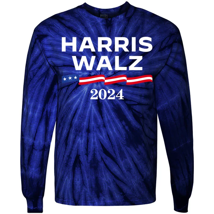 Kamala Harris Tim Walz 2024 Election For President Tie-Dye Long Sleeve Shirt