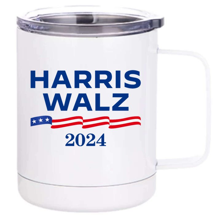 Kamala Harris Tim Walz 2024 Election For President Front & Back 12oz Stainless Steel Tumbler Cup