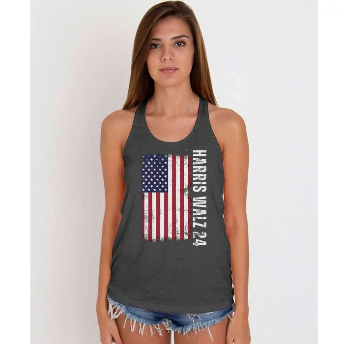 Kamala Harris Tim Walz Waltz Election Party Wear Women's Knotted Racerback Tank