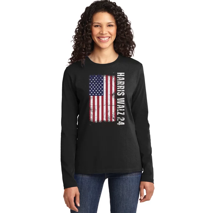 Kamala Harris Tim Walz Waltz Election Party Wear Ladies Long Sleeve Shirt