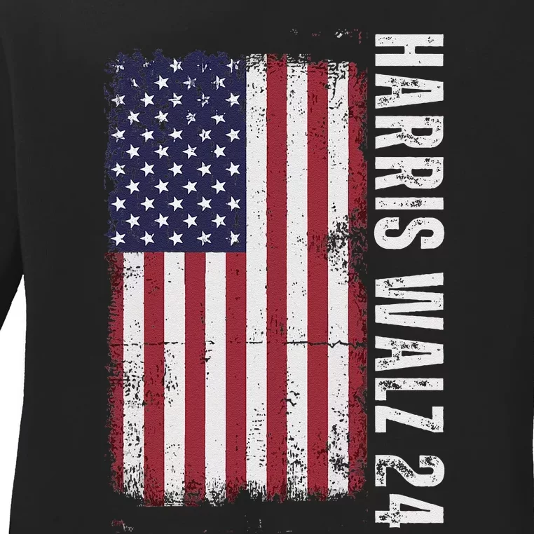 Kamala Harris Tim Walz Waltz Election Party Wear Ladies Long Sleeve Shirt