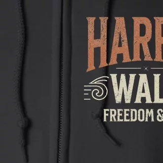 Kamala Harris Tim Walz Waltz 2024 Freedom & Joy Full Zip Hoodie