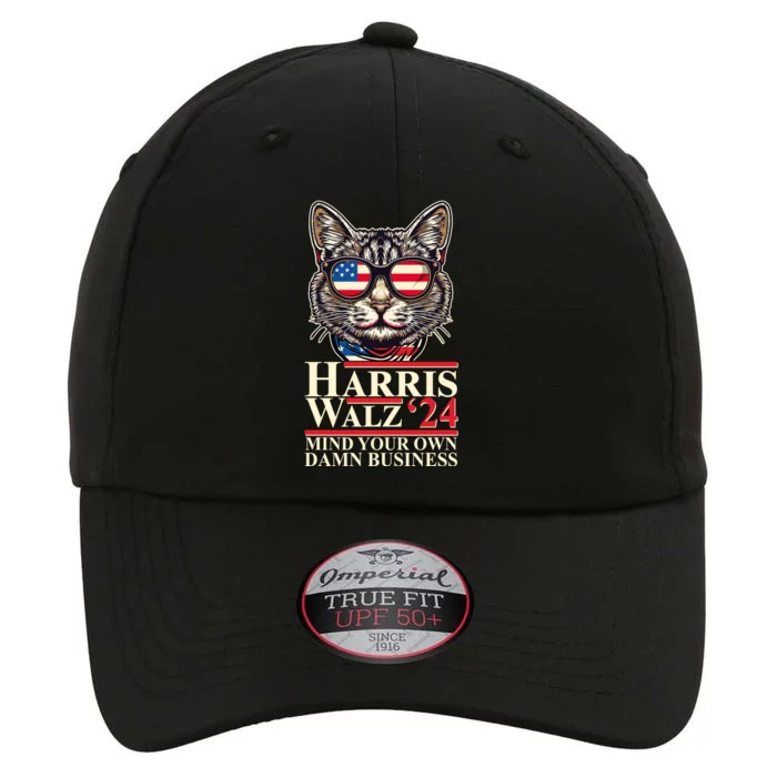 Kamala Harris Tim Walz 2024 Mind Your Own Damn Business Patriotic Cat The Original Performance Cap