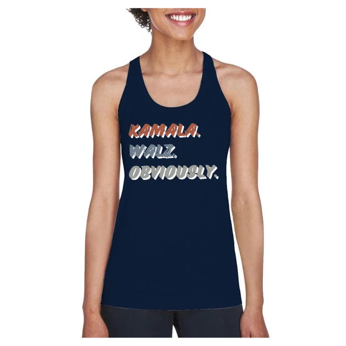 Kamala Harris Tim Walz Obviously Vote Harris Waltz 2024 Women's Racerback Tank