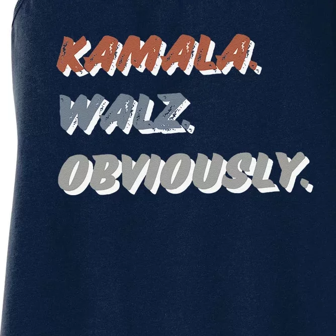 Kamala Harris Tim Walz Obviously Vote Harris Waltz 2024 Women's Racerback Tank