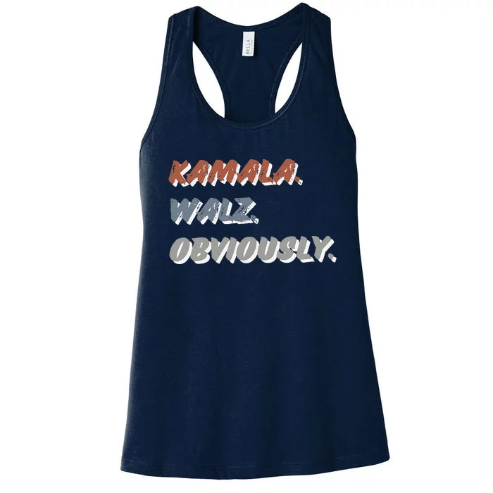 Kamala Harris Tim Walz Obviously Vote Harris Waltz 2024 Women's Racerback Tank