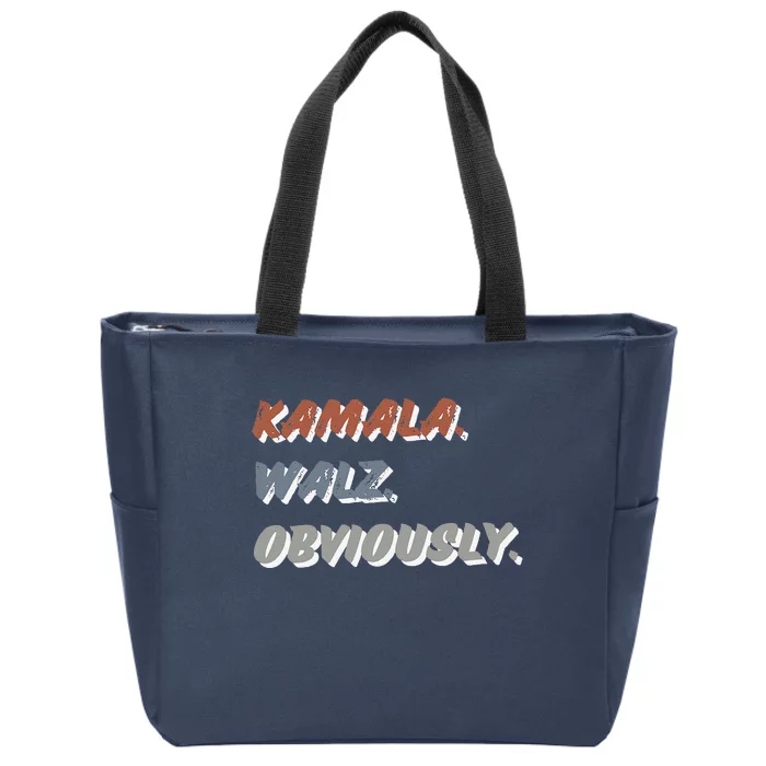 Kamala Harris Tim Walz Obviously Vote Harris Waltz 2024 Zip Tote Bag