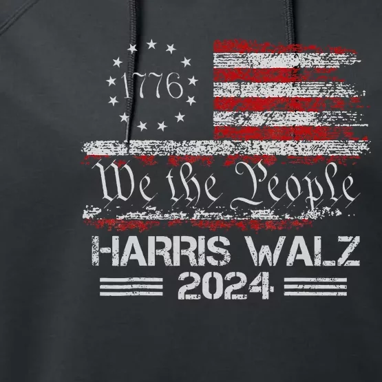 Kamala Harris Tim Waltz 2024 Performance Fleece Hoodie