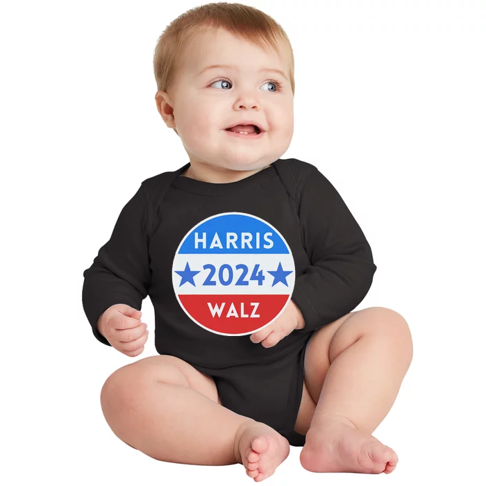 Kamala Harris Tim Walz Waltz Election Party Wear Baby Long Sleeve Bodysuit