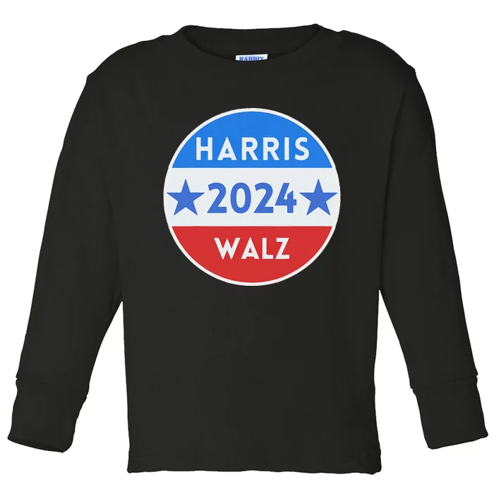 Kamala Harris Tim Walz Waltz Election Party Wear Toddler Long Sleeve Shirt