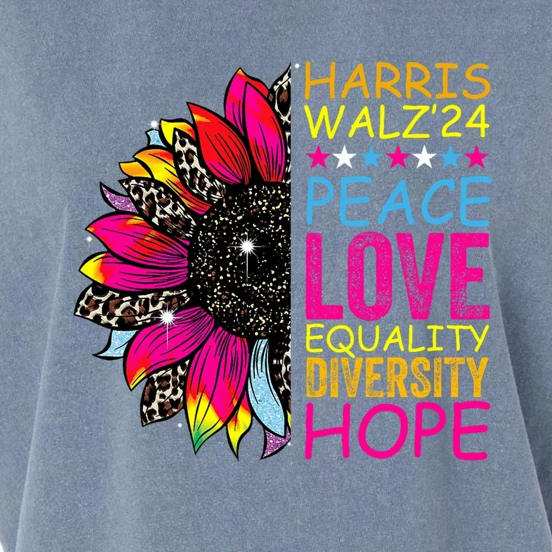 Kamala Harris Tim Walz 2024 Peace Lgbt Harris Walz Waltz Garment-Dyed Women's Muscle Tee