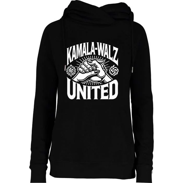 Kamala Harris Tim Walz Waltz United Political 2024 Election Womens Funnel Neck Pullover Hood