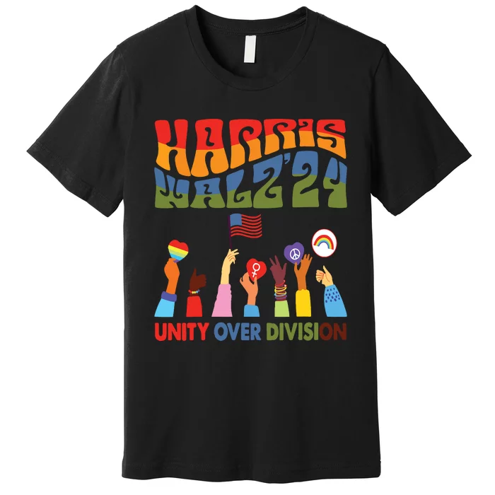 Kamala Harris Tim Walz Waltz Boho Aesthetic Premium T-Shirt