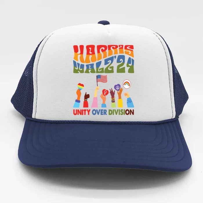 Kamala Harris Tim Walz Waltz Boho Aesthetic Trucker Hat