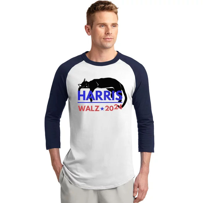 Kamala Harris Tim Waltz Harris Waltz 2024 Harris Cat Baseball Sleeve Shirt