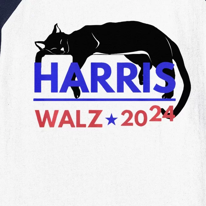 Kamala Harris Tim Waltz Harris Waltz 2024 Harris Cat Baseball Sleeve Shirt