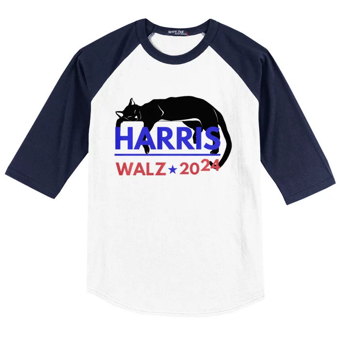 Kamala Harris Tim Waltz Harris Waltz 2024 Harris Cat Baseball Sleeve Shirt