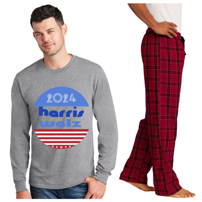 Kamala Harris Tim Walz 2024 Democrat Us Election Political Long Sleeve Pajama Set