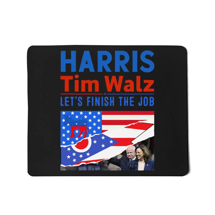 Kamala Harris Tim Walz 2024 Us States Flag Ohio Mousepad