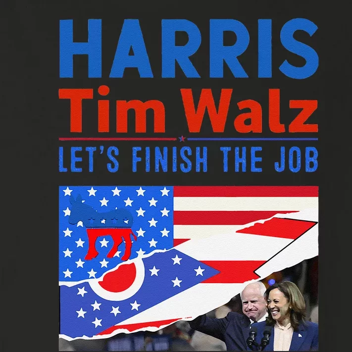 Kamala Harris Tim Walz 2024 Us States Flag Ohio Toddler Long Sleeve Shirt