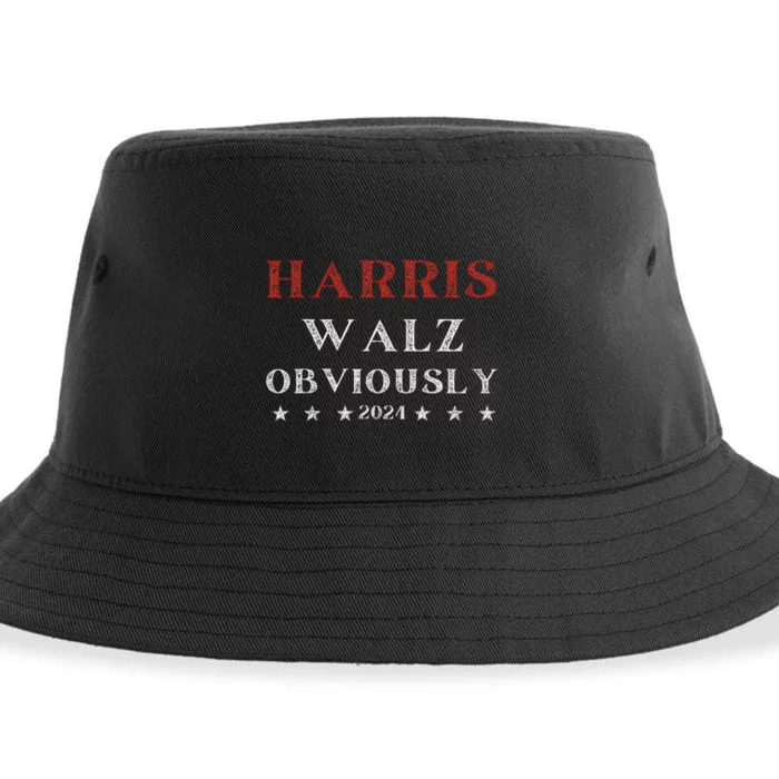 Kamala Harris Tim Walz Waltz 2024 Obviously Sustainable Bucket Hat