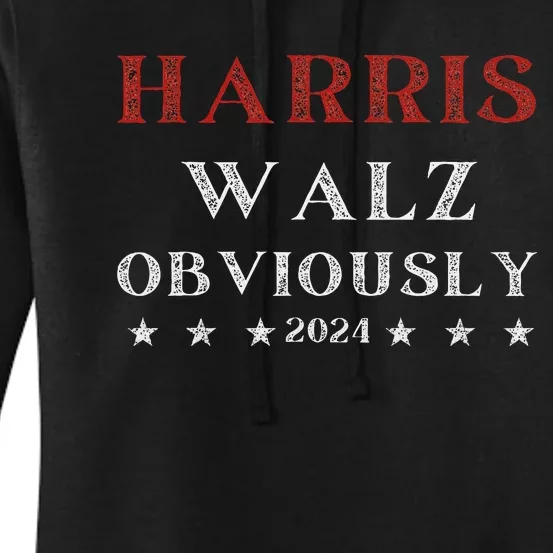 Kamala Harris Tim Walz Waltz 2024 Obviously Women's Pullover Hoodie