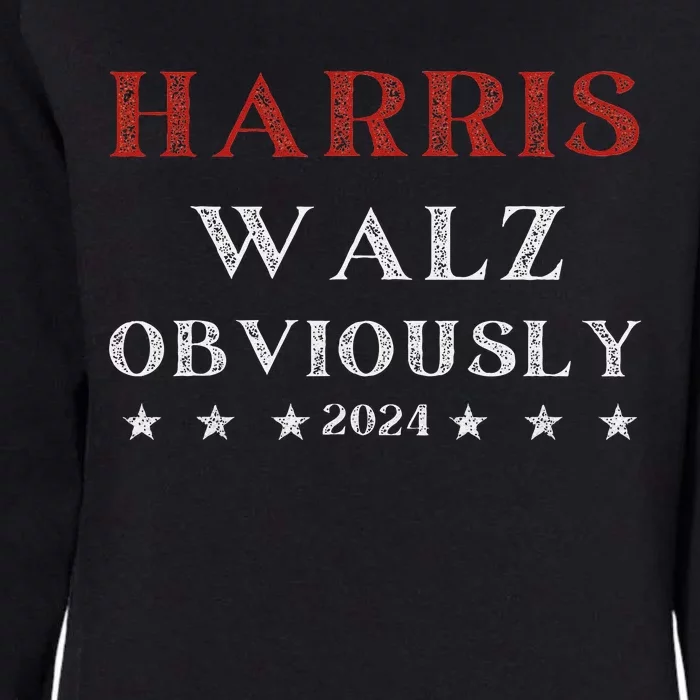 Kamala Harris Tim Walz Waltz 2024 Obviously Womens California Wash Sweatshirt