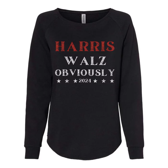 Kamala Harris Tim Walz Waltz 2024 Obviously Womens California Wash Sweatshirt