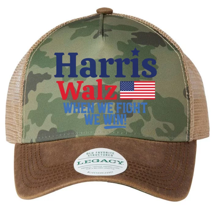 Kamala Harris Tim Walz When We Fight We Win Legacy Tie Dye Trucker Hat