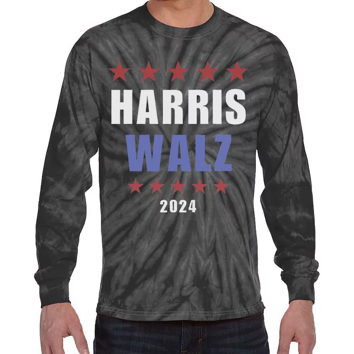 Kamala Harris Tim Walz Waltz Election Party Wear Tie-Dye Long Sleeve Shirt