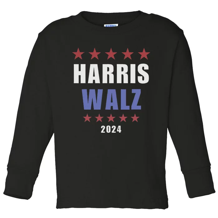 Kamala Harris Tim Walz Waltz Election Party Wear Toddler Long Sleeve Shirt